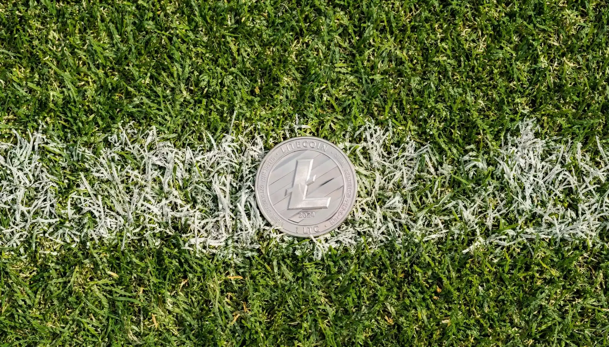Litecoin logo with speed comparison chart showing faster confirmation times versus Bitcoin for NFL sportsbook deposits